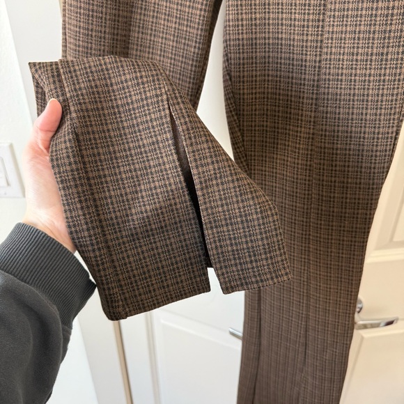 UO Checkered Split Hem Flare Pants - Picture 3 of 5